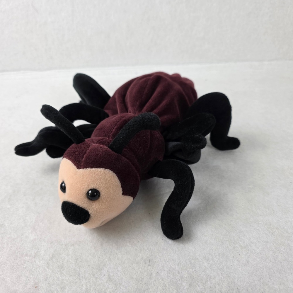 Caltoy Ant Hand Puppet Burgundy Black Plush Insect Toy 10 Inch Vintage Style